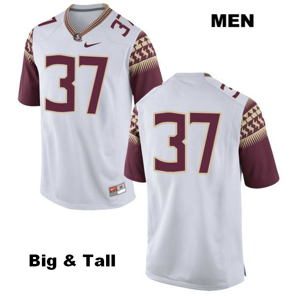 Men's NCAA Nike Florida State Seminoles #37 Blaik Middleton College Big & Tall No Name White Stitched Authentic Football Jersey TDQ4369ZJ